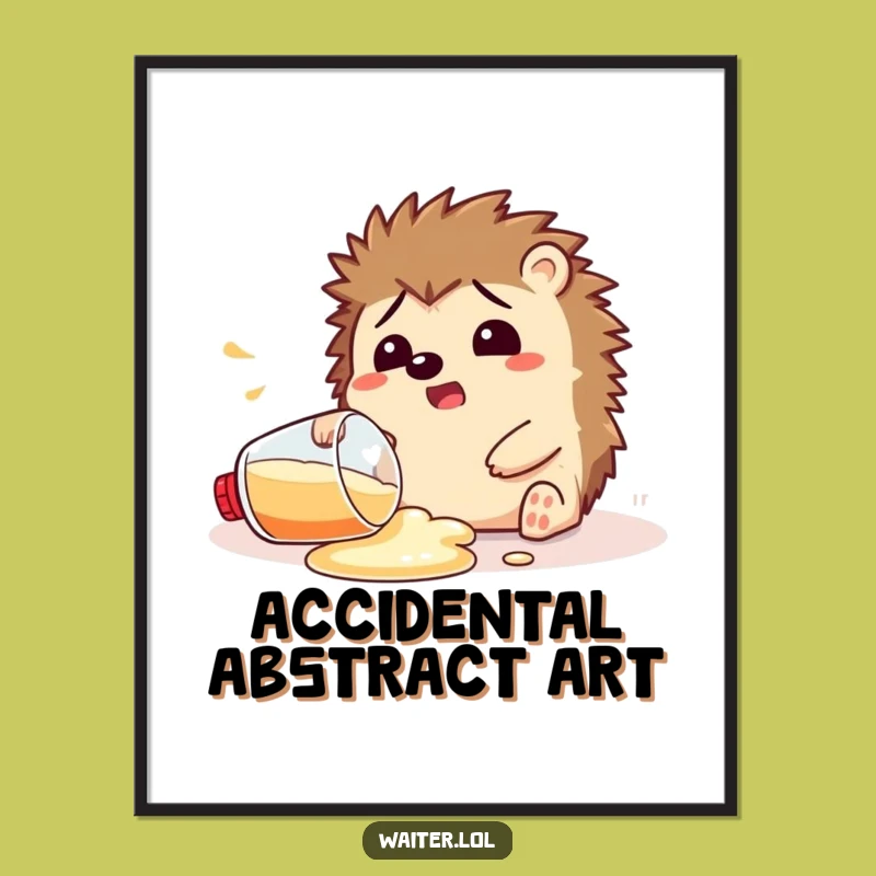 Funny Hedgehog Spill Poster: Bring Humorous Art to Your Space!