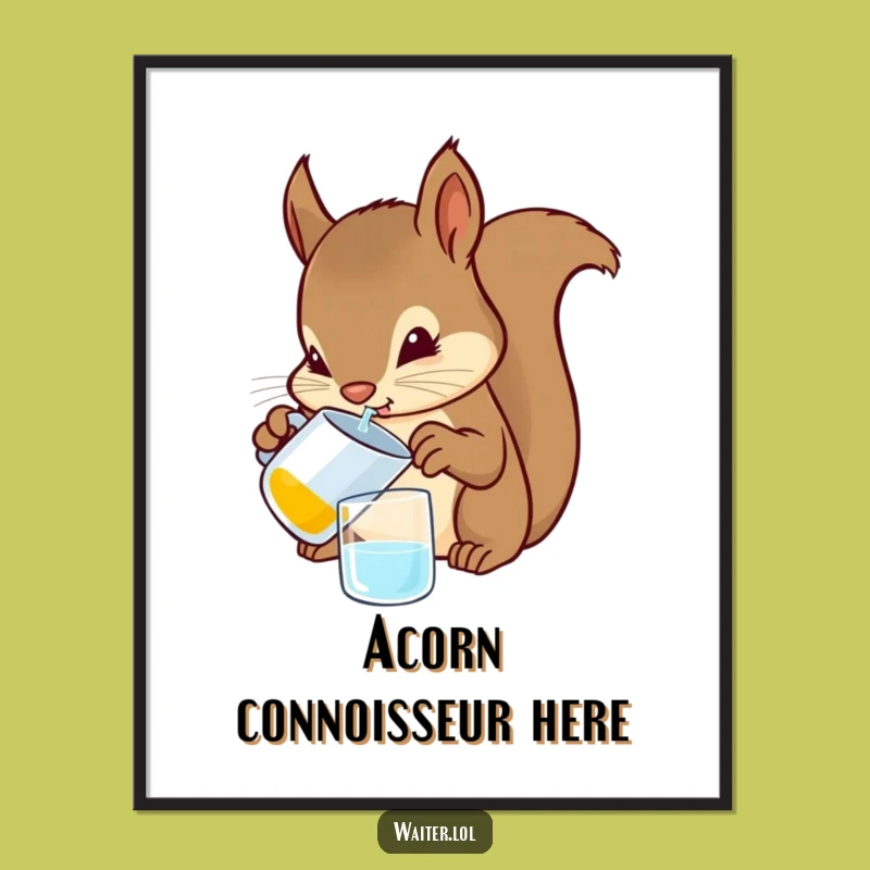 Funny Squirrel Bartender Poster: Quirky Rodent Art for Your Walls, a Hilarious Accent