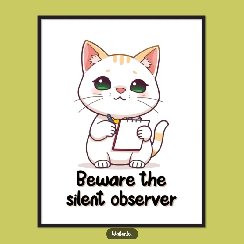 Funny Cat Barista Poster: Adorable Feline Art for Your Walls, a Hilarious Treat