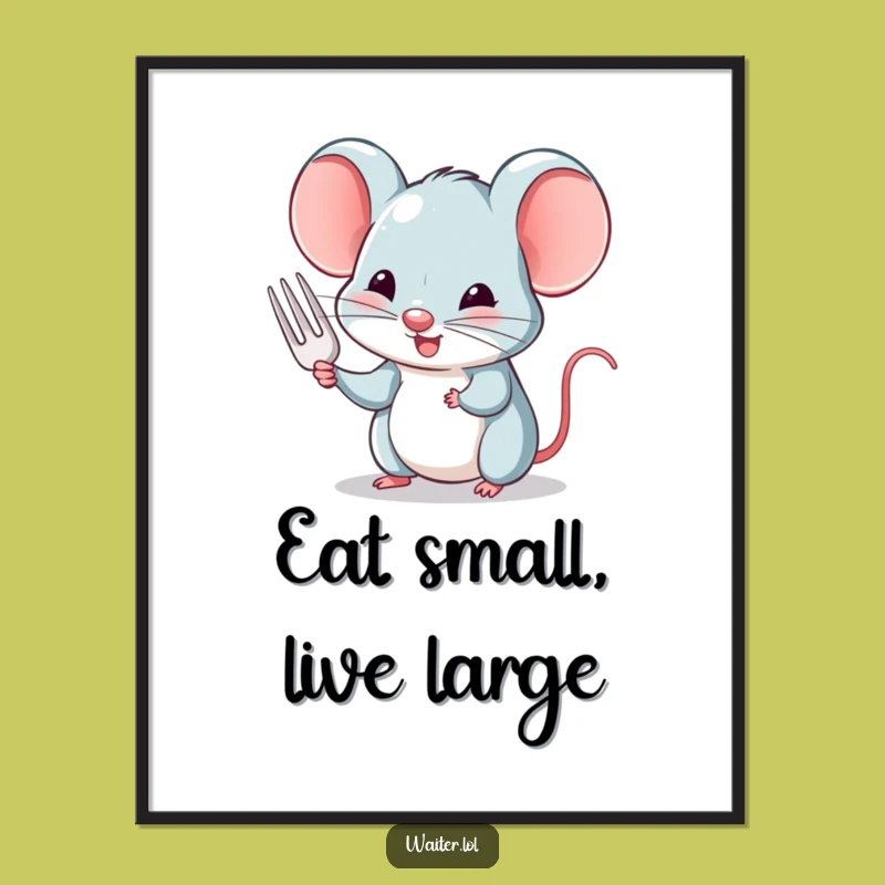 Funny Mouse Polite Nod Poster: Charming Wall Art for a Humorous Touch