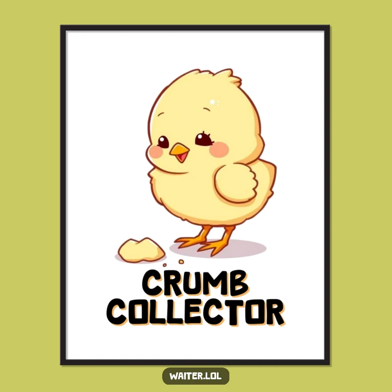 Funny Chick Pecking Poster: Adorable Bird Art Print