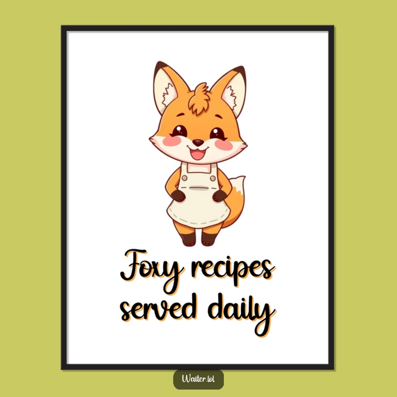 Funny Fox Apron Poster: Charming Smiling Fox Art For Walls