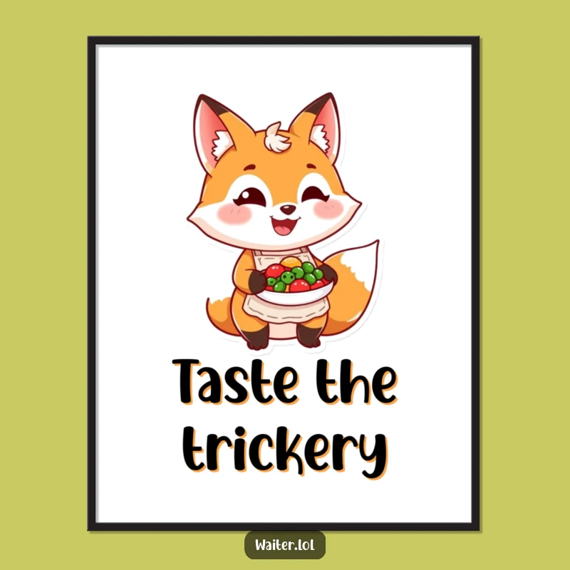 Funny Fox Chef Poster - Culinary Art for Your Kitchen Walls