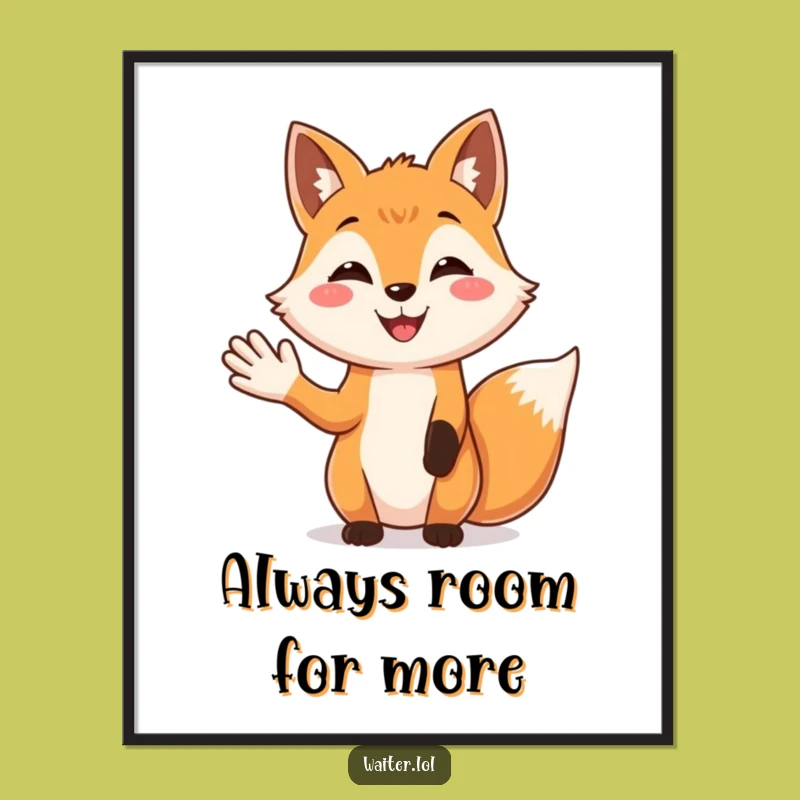 Funny Fox Welcome Poster: Friendly Wall Art, Perfect Gift for Home Decor