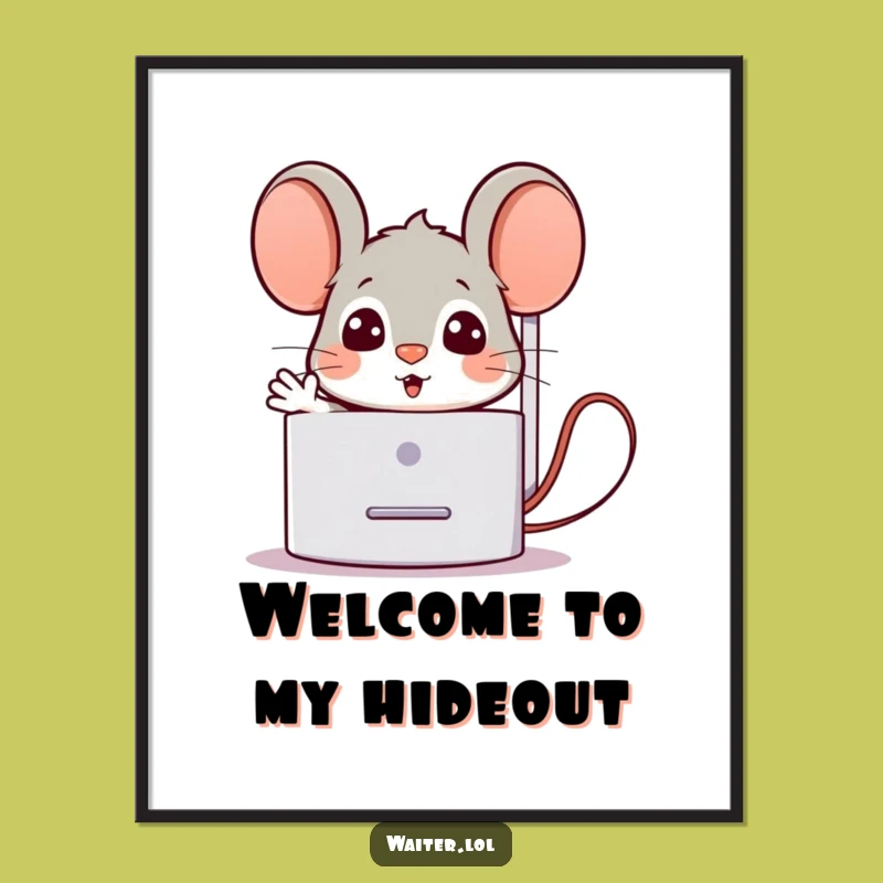 Funny Mouse Napkin Poster: Surprise Art, Perfect Funny Gift for Welcoming Walls!