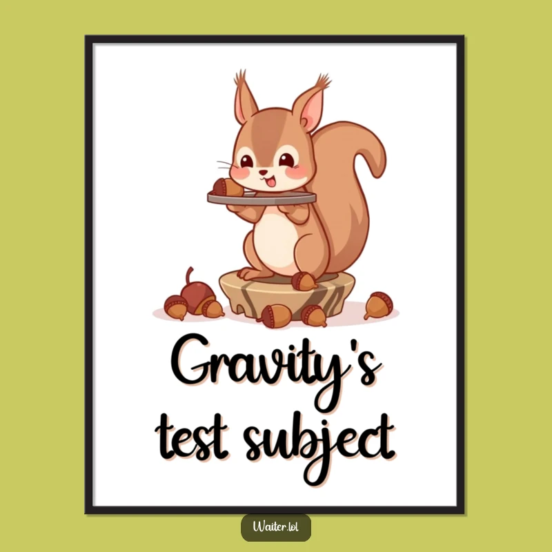 Funny Squirrel Acorn Poster: Bring Humorous Art to Your Walls!