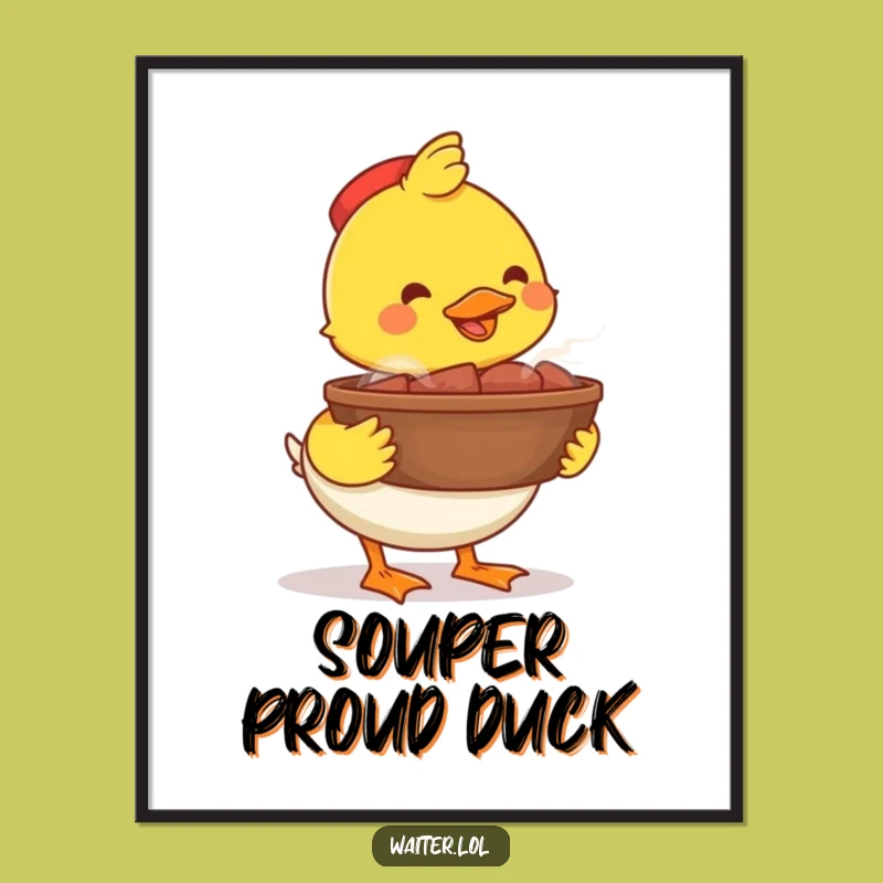Funny Happy Duck Bowl Poster: Wall Art That Serves Smiles