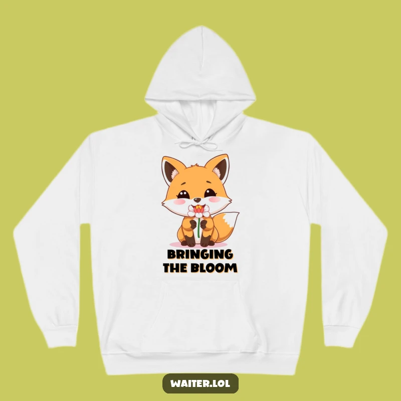 Funny Fox Flower Delivery Hoodie - Cozy Comfort with Woodland Smiles