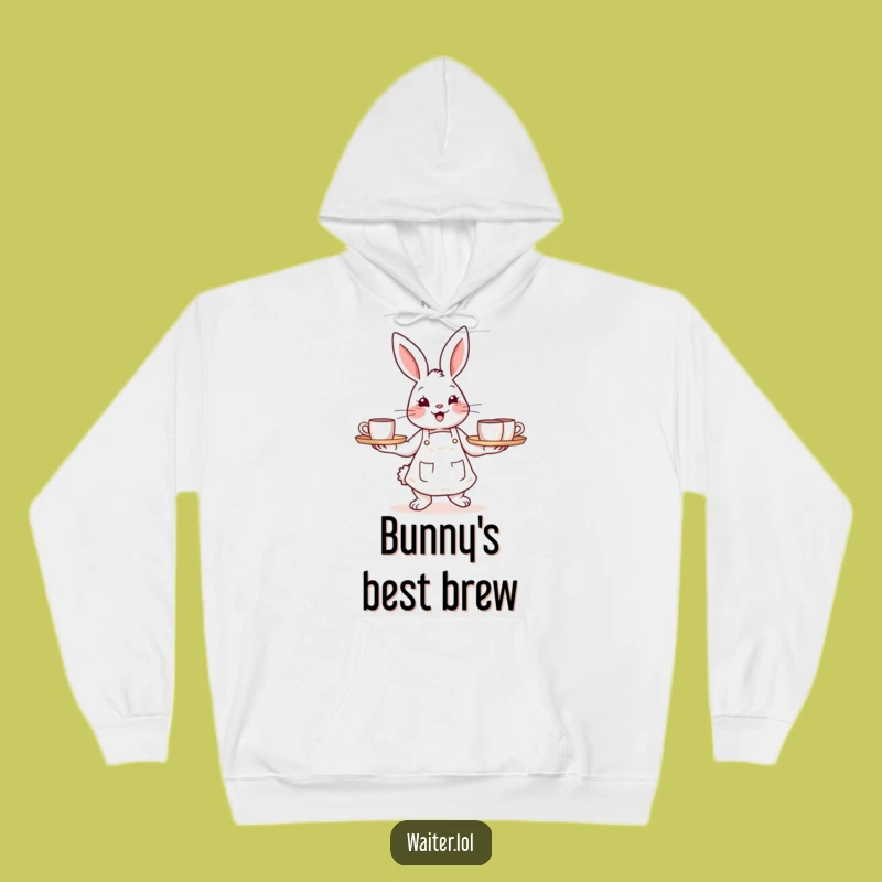 Funny Bunny Barista Hoodie - Cozy Comfort with Cheerful Coffee Vibes