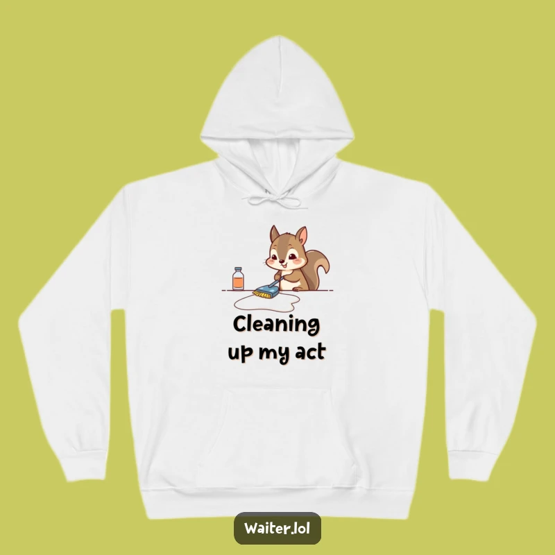 Funny Squirrel Cleaning Hoodie - Cozy & Determined Design, Great Gift!