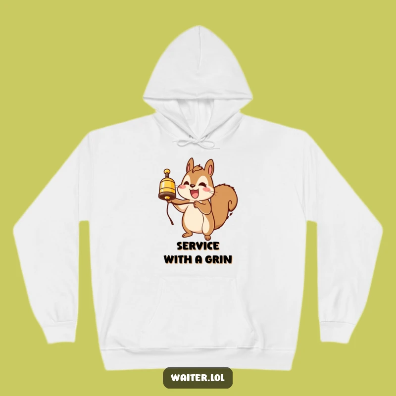 Cozy Funny Squirrel Service Bell Hoodie: Warmth and Laughter Guaranteed