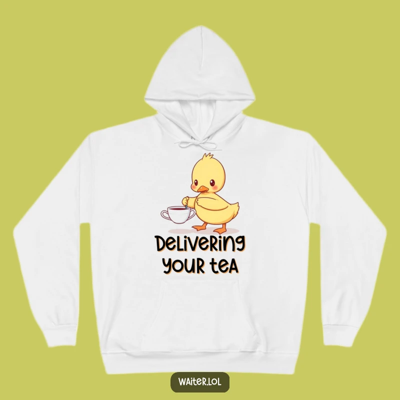 Cozy Funny Determined Duckling Hoodie - Warm Laughs for Tea Time