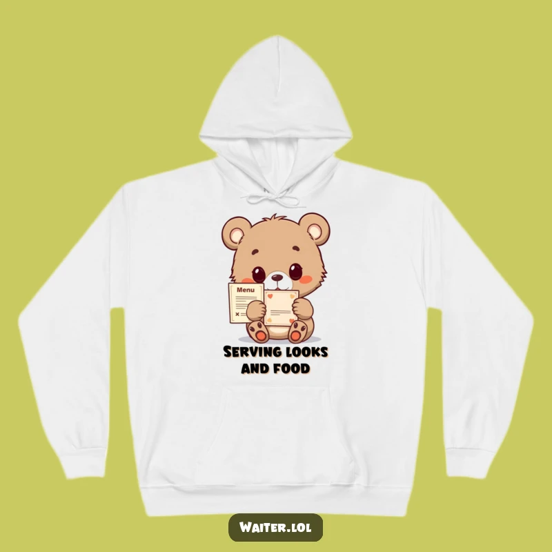 Funny Bear Cub Menu Hoodie: Cozy & Cute Hopeful Animal Wear for Gifts