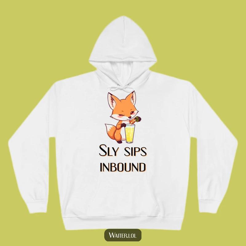Funny Fox Pouring Drink Hoodie - Cozy & Sly Design, Great Gift!