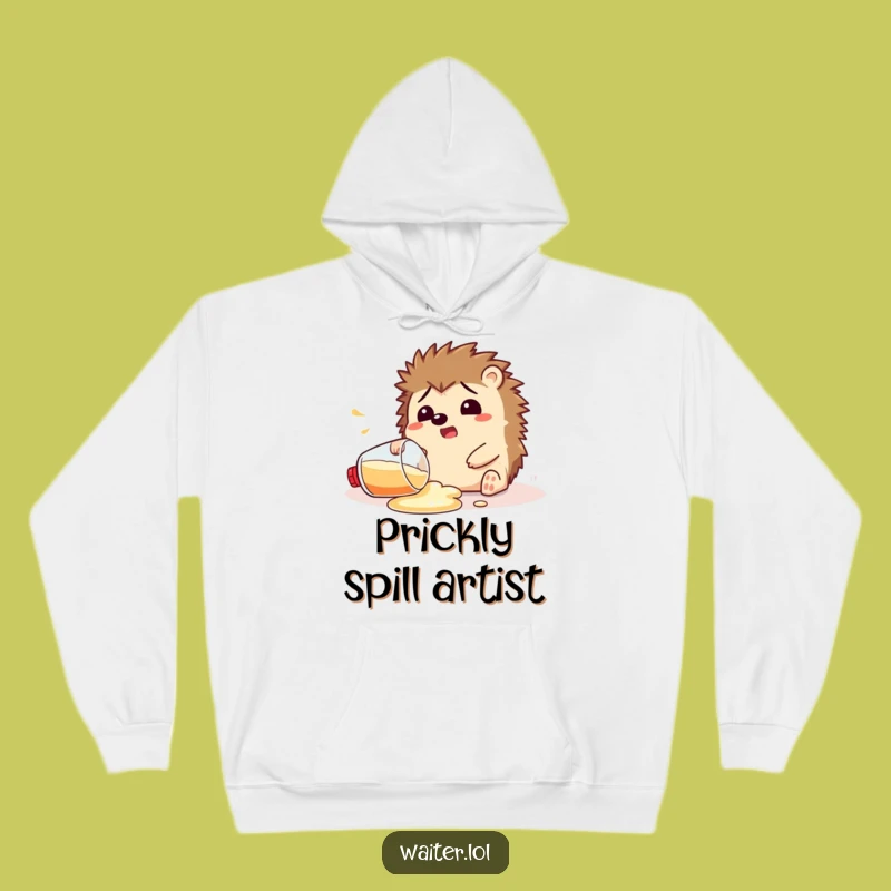 Funny Hedgehog Spill Hoodie: Cozy Up with This Comical Design!