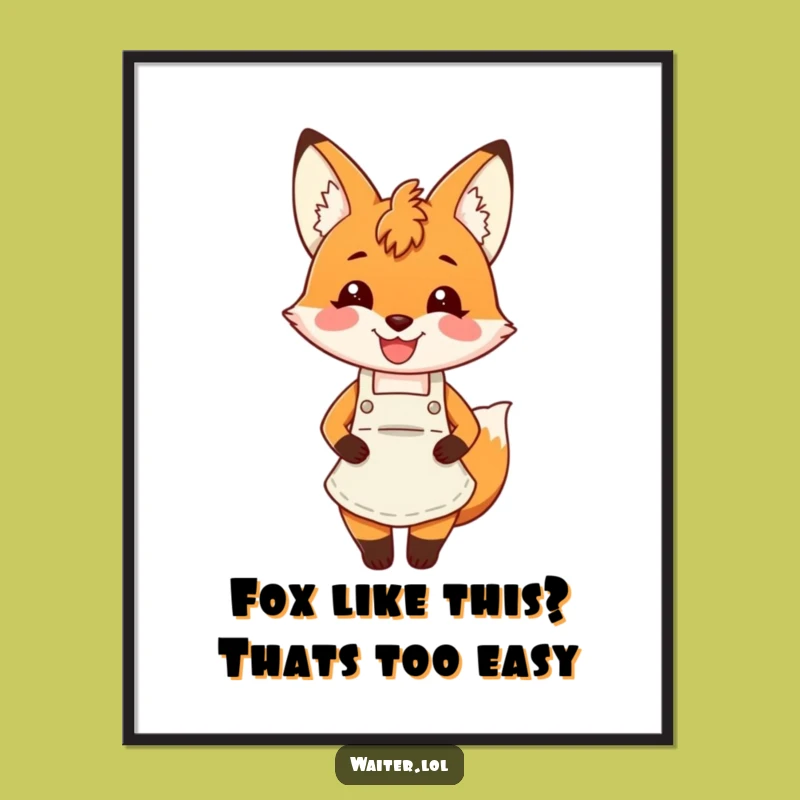 Funny Free Printable Wall Art: Charming Fox Baker Decor - Downloadable Art