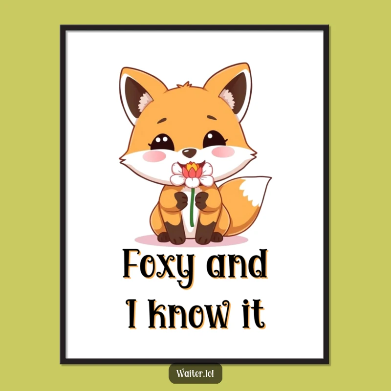 Funny Free Printable Wall Art: Fox Flower Delivery Whimsy Downloadable Decor
