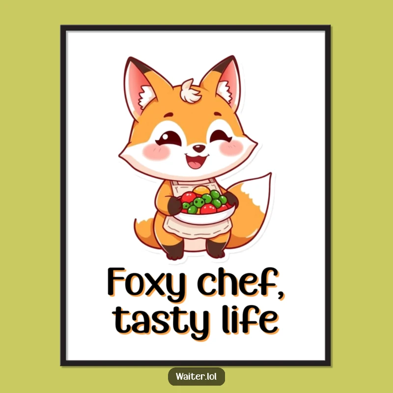 Chef Fox Art: Free Printable, Whimsical Kitchen Decor, Downloadable Gift!