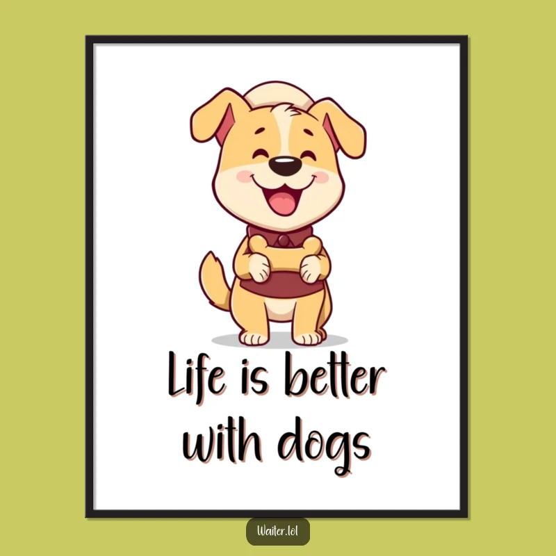 Free Printable Dog Waiter Wall Art - Humorous Downloadable Decor to Brighten Any Room