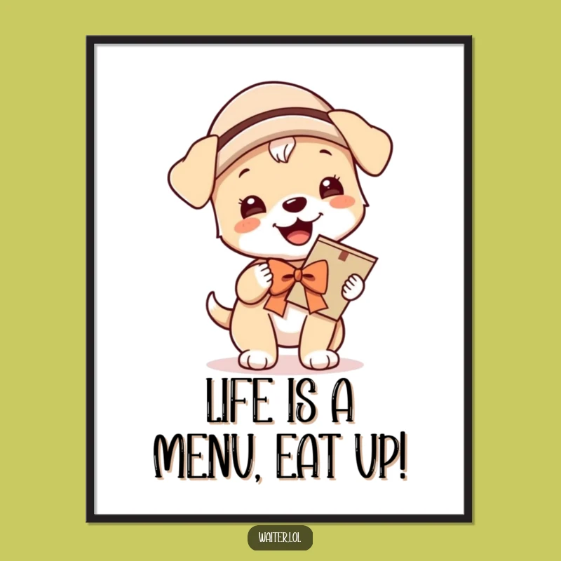 Free Printable Wall Art: Puppy's Party Menu - Funny Downloadable Art for Playful Spaces!