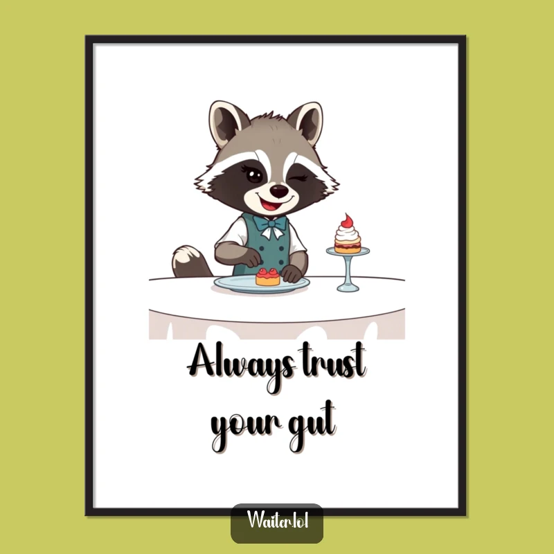Free Printable Winking Raccoon Wall Art - Moody Downloadable Decor for a Touch of Intrigue