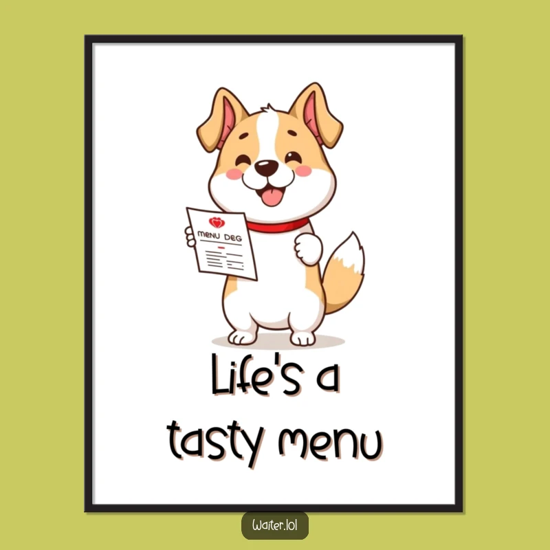 Funny Free Printable Wall Art: Dog's Dining Guide, Whimsical Downloadable Decor for Dog Lovers