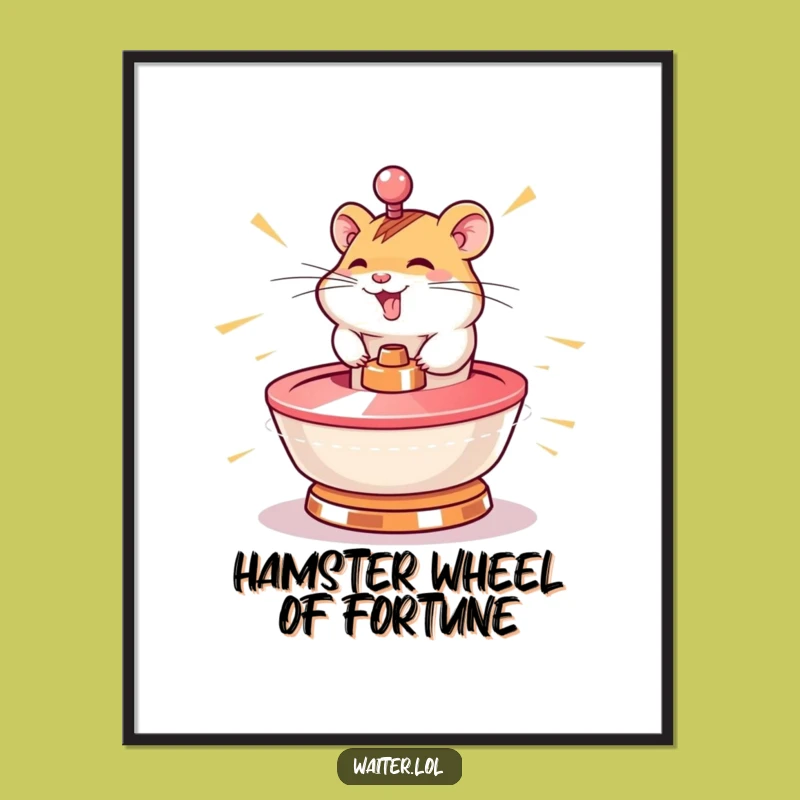 Funny Free Printable Wall Art: Hamster's Speedy Spin, Humorous Downloadable Decor