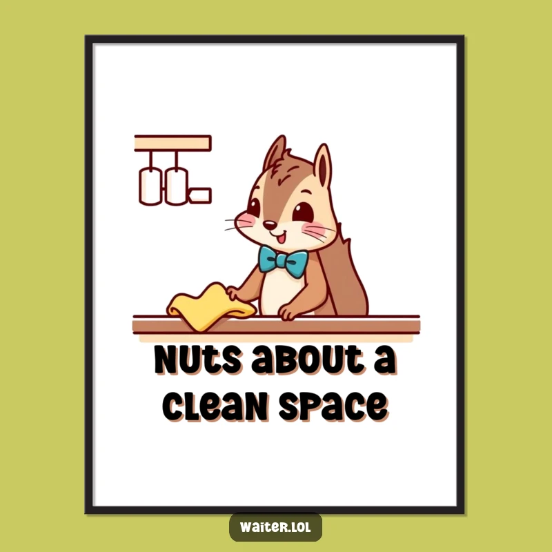 Funny Free Printable Wall Art: Tidy Squirrel Bowtie, Humorous Downloadable Decor