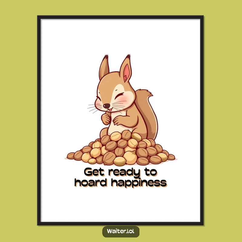 Free Printable Squirrel Waiter Wall Art - Focused Downloadable Decor for a Nutty, Humorous Space