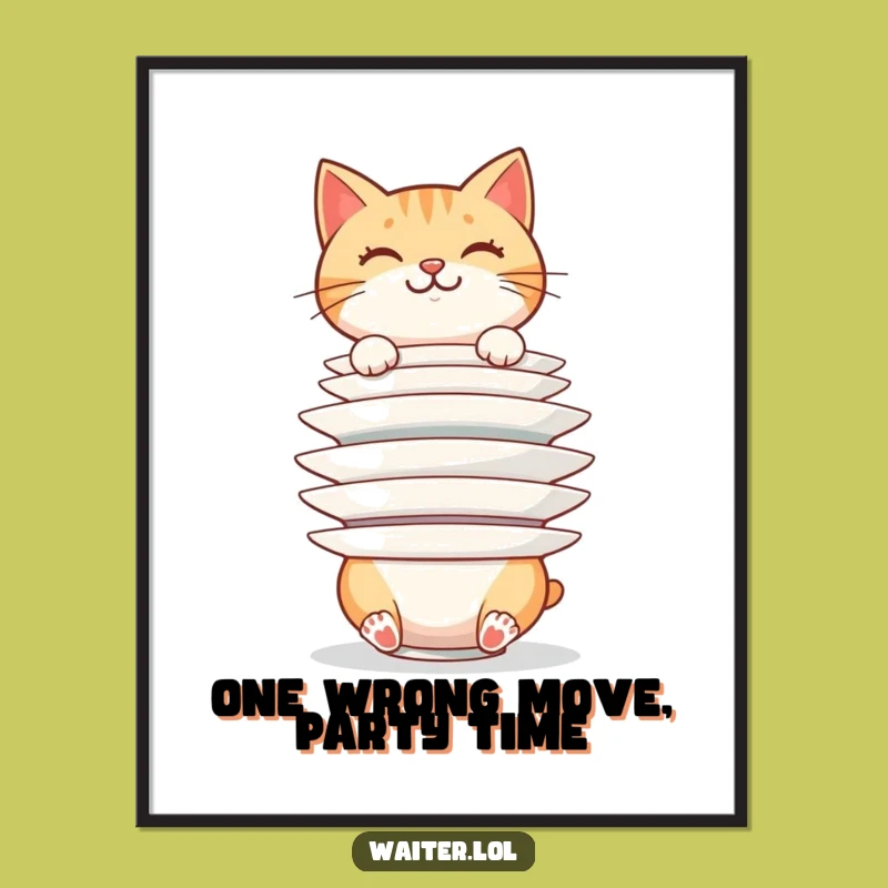 Free Printable Wall Art: Juggling Cat Hilarious Downloadable Art Gift!