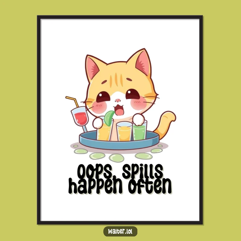 Funny Free Printable Wall Art: Cat Cocktail Chaos, Whimsical Downloadable Decor for Cat Lovers