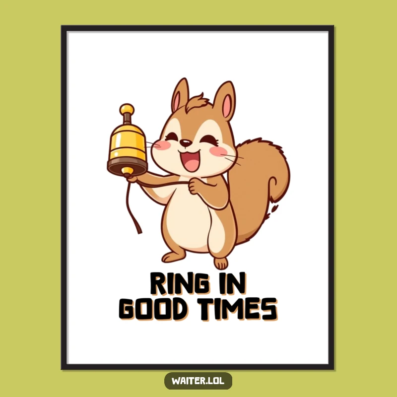 Free Printable Wall Art: Funny Squirrel Service Bell - Hilarious Downloadable Decor for Your Home