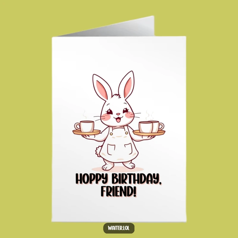 Free Printable Birthday Card: Bunny Barista Brews Joy Downloadable Gift