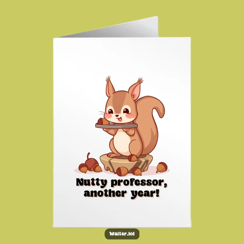 Free Printable Squirrel Birthday Card: Funny Acorn Balance, Downloadable Humor