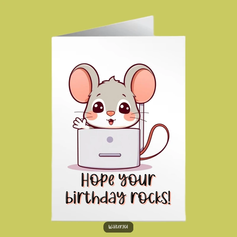 Funny Free Printable Birthday Card: Mouse's Surprise Welcome, Happy Birthday Wishes
