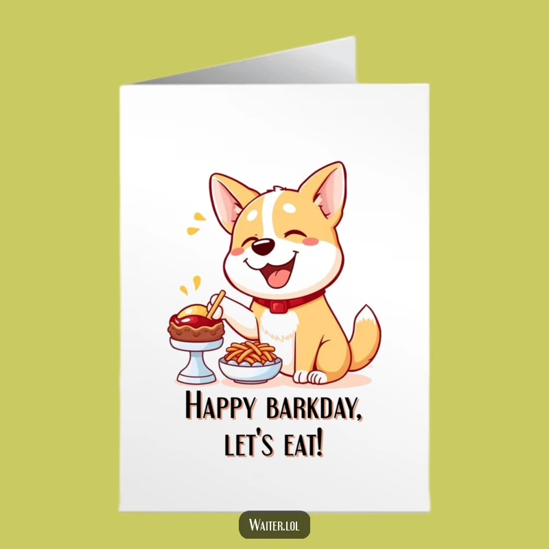 Funny Free Printable Birthday Card: Happy Dog Menu Pointer, Perfect Downloadable Gift