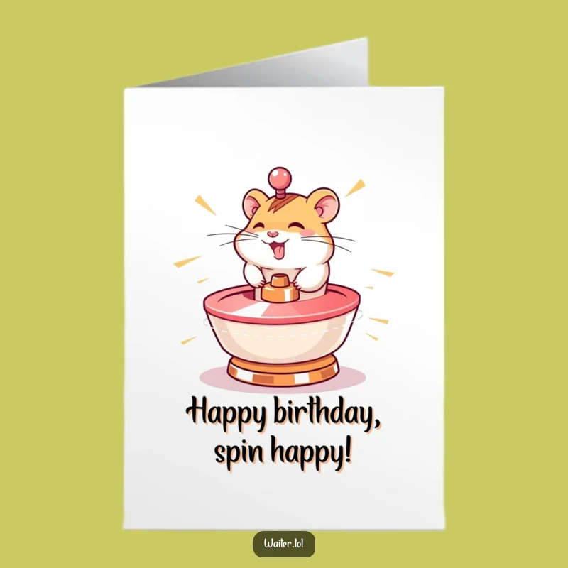 Free Printable Birthday Card: Hamster's Speedy Spin, Hilarious Downloadable Gift