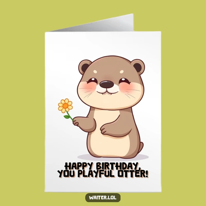 Free Printable Birthday Card: Giggling Otter Fun, Joyful DIY Download!