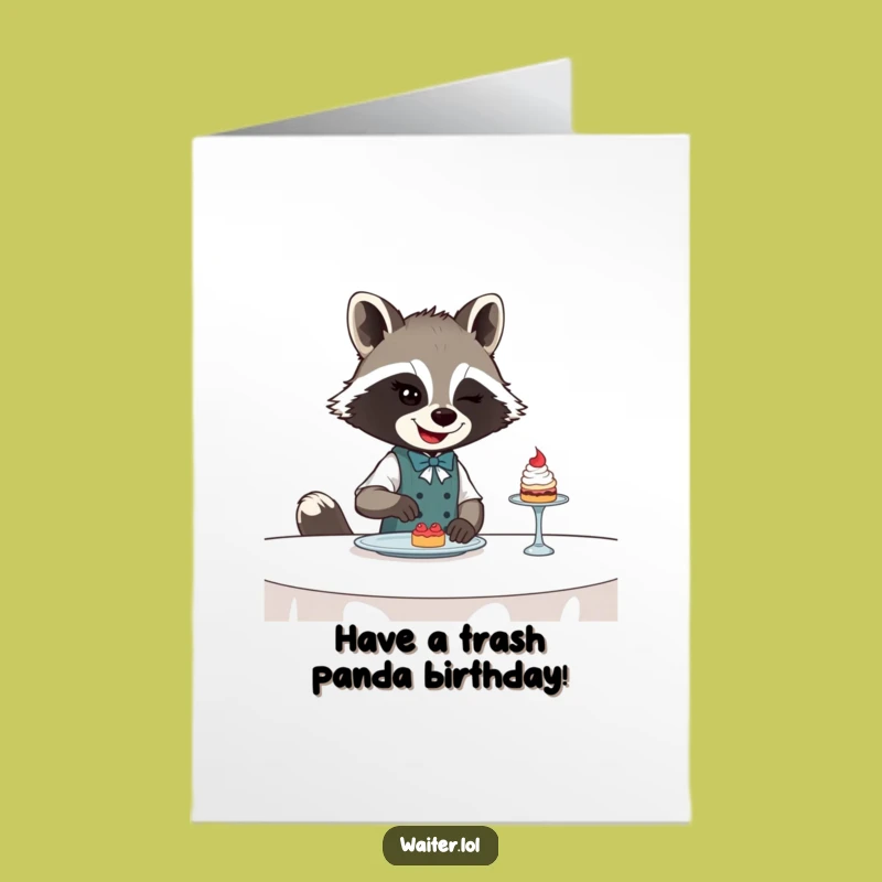 Free Printable Winking Raccoon Birthday Card - Sneaky Downloadable Greeting for a Mischievous Celebration