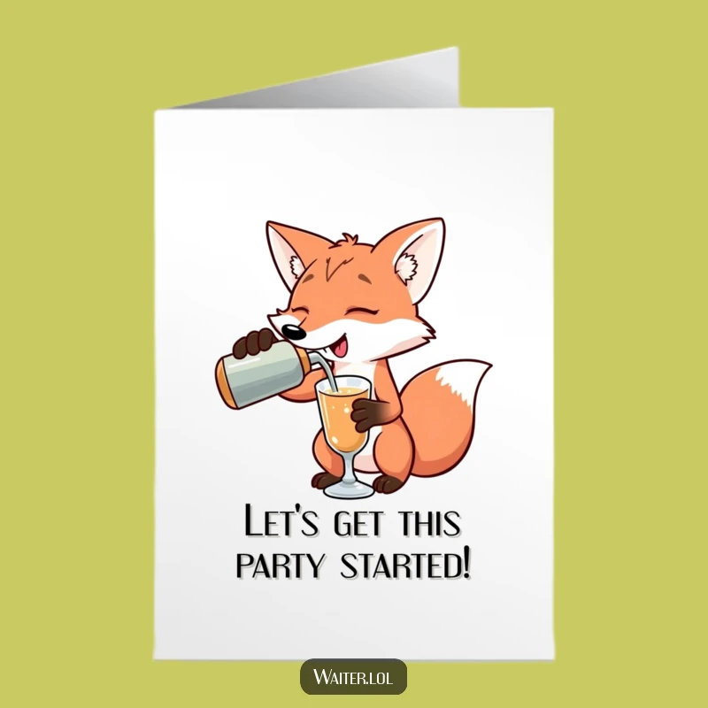 Free Printable Birthday Card: Fancy Fox Drink Hilarious Downloadable Gift!