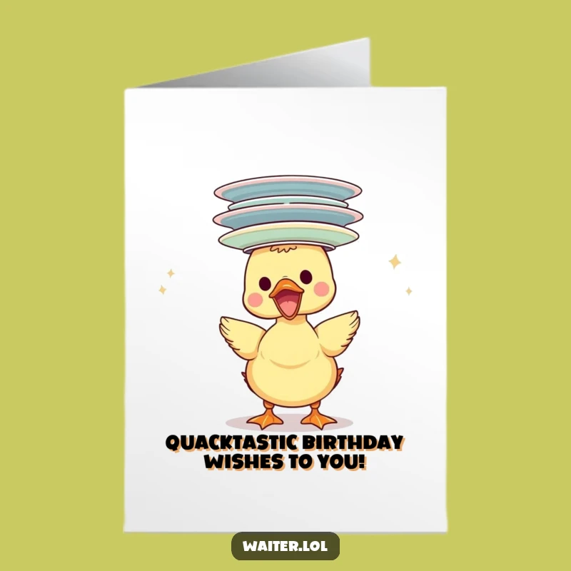 Free Printable Birthday Card: Funny Duckling Plates - Hilarious Downloadable Gift