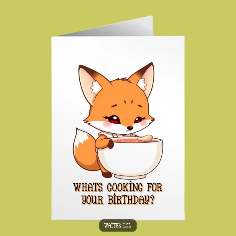 Free Printable Funny Fox Birthday Card: Curious Fox Peeks, Downloadable Whimsical Gift