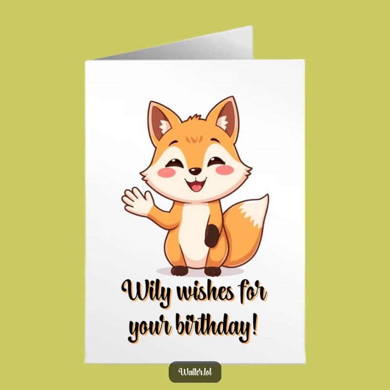 Free Printable Birthday Card: Friendly Fox Greeting Funny Downloadable Gift
