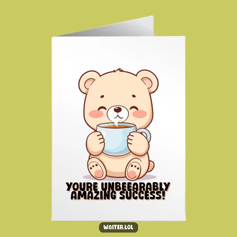Congratulate Them! Free Printable Bear Cub Coffee Card - Funny Downloadable Gift