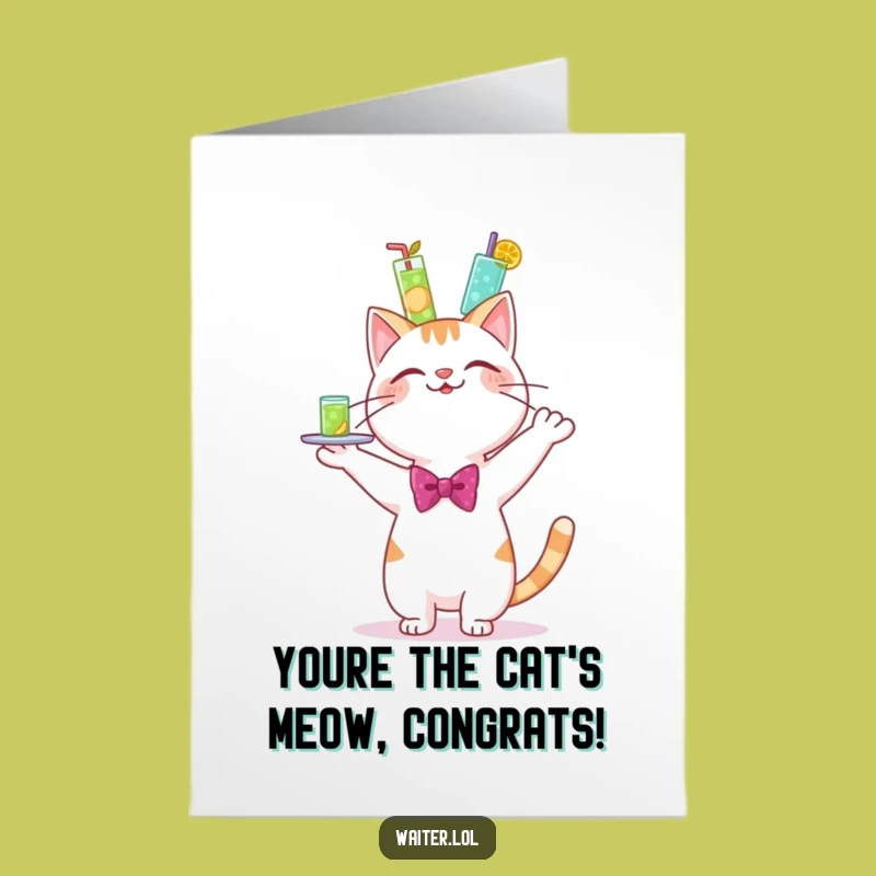 Free Printable Cat Congrats Card: Wobbly Success - Funny Gift