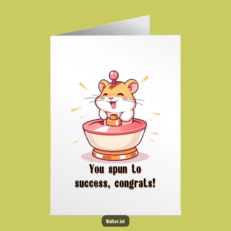 Free Printable Congrats Card: Hamster's Swift Success, Perfect Downloadable Gift