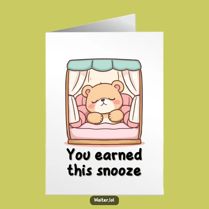 Free Printable Congratulations Card: Bear's Cozy Win - Downloadable LOL Gift