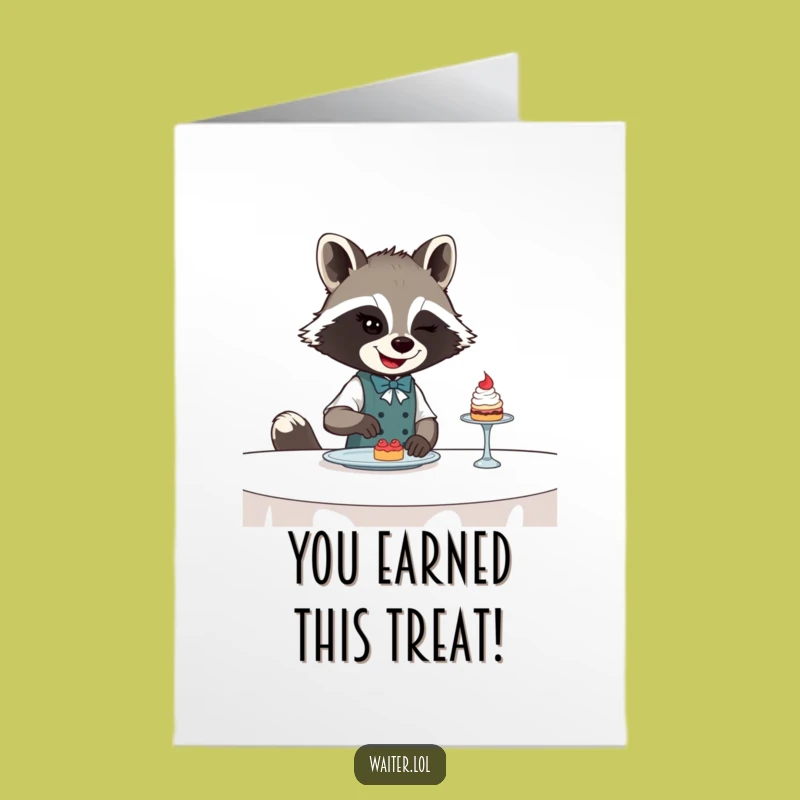 Free Printable Winking Raccoon Congratulations Card - Sly Downloadable Greeting for Secret Successes