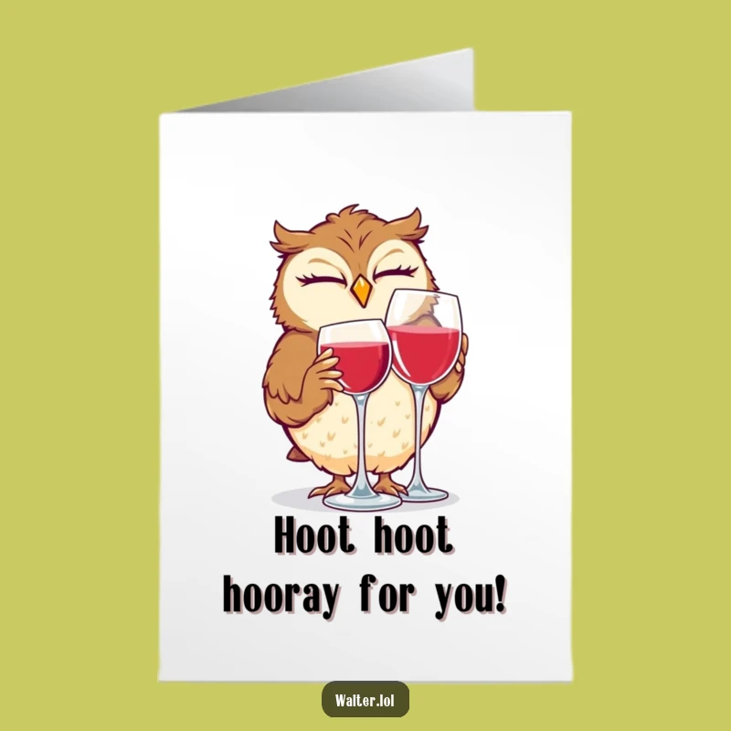 Winking Owl Cheers Free Printable Card - Funny Congrats Downloadable Gift