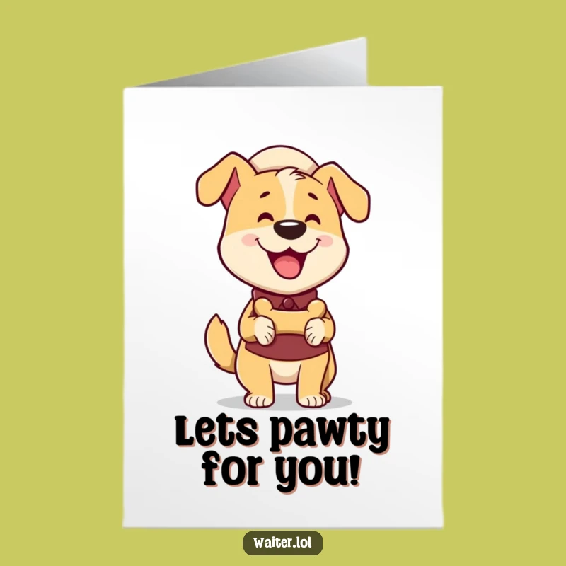 Free Printable Dog Waiter Congratulations Card - Tail-Wagging Downloadable Greeting for Happy News